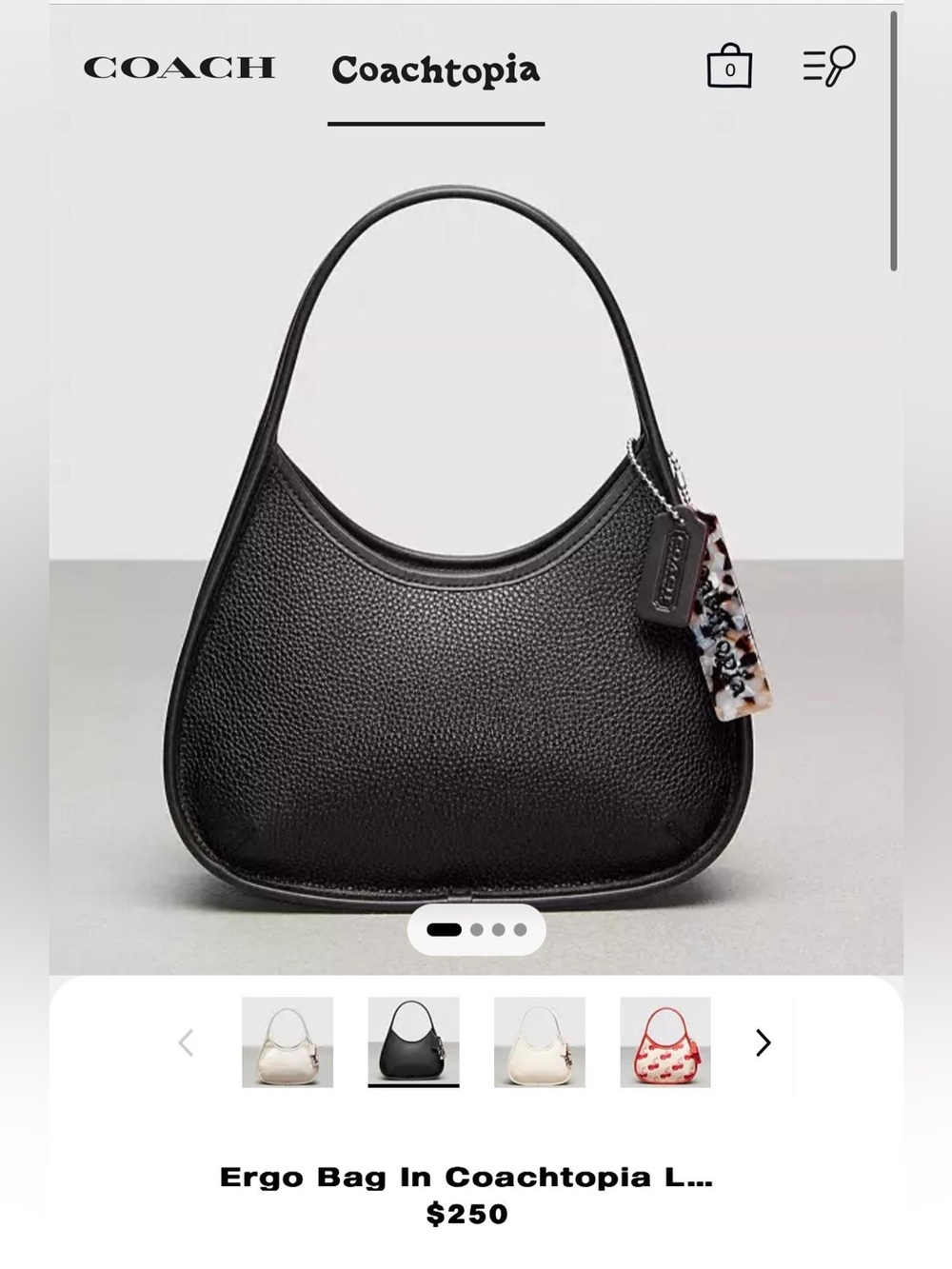 COACH Mini Ergo Bag Hobo in Coachtopia Leather with Strap - Picture 2 of 7
